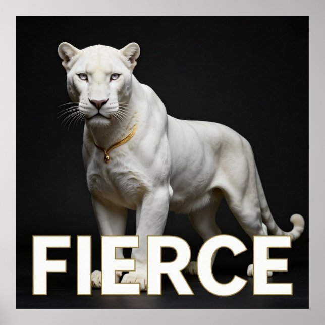 Poster Pantera Branca Luxo Moda (Frente)
