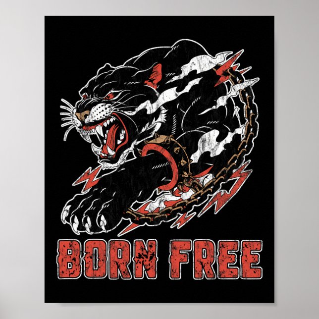 Poster Pantera Com Corrente Mês Da História Negra Afro-Am (Frente)