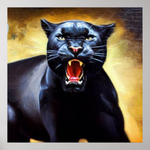 Poster Pantera Negra (3) Gato Selvagem