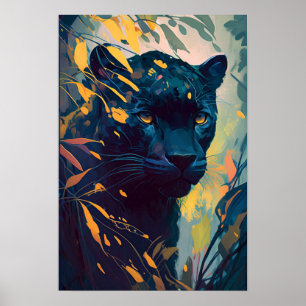 Poster Pantera Retrato Animal Pintura Vida Selvagem Exter