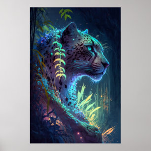 Poster Pantera Retrato Animal Pintura Vida Selvagem Exter