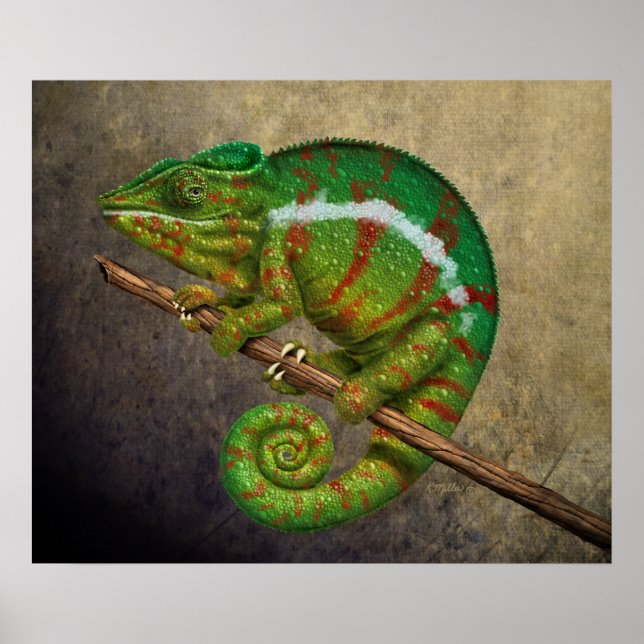Poster Panther Chameleon Digital Painting (Frente)