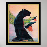Póster Panther & Flying Peacocks Art Impressão-16x20<br><div class="desc">Impressão de Arte Deco impressionante de Pantera Negra com Peacocks Voadores. cerca de 1937- por Jack Murray</div>