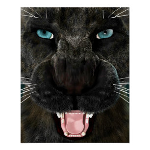 Póster Panther Preto de Gato Grande