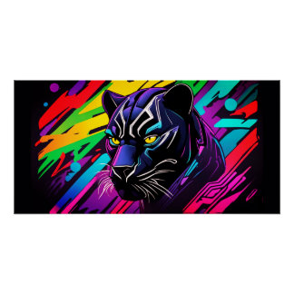 Póster Panthère noire dans un style graffiti