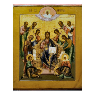Póster Pantocrator do cristo com Santos selecionados orto
