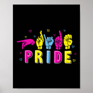 Poster Panual Asl Pride Pan Rainbow Sign Language Deaf Aw