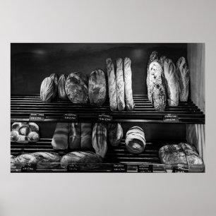 Poster Pão Artesanal Preto e Branco Exposição Padaria Fot