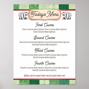 Poster Pão de especiarias Menu de janto de catering de Na