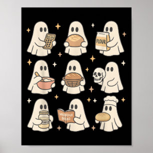 Poster Pão de Fermento Natural Halloween Fantasma Fofo Ca