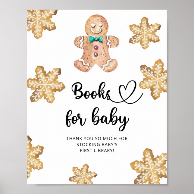 Poster Pão de gengibre de aquarela - livros para bebê (Frente)