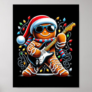 Poster Pão de gengibre de guitarra de rock tocando guitar