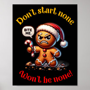 Poster Pão de Natal Homem Engraçado Mad Xmas