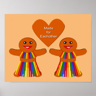 Poster Pão de Natal lésbico Casal feminino