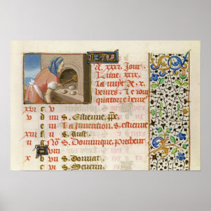 Póster Pão do cozimento, de um livro das horas