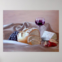 Pão e queijo com Merlot