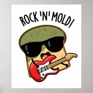 Poster Pão engraçado com Rock n Mofo Trocadilho