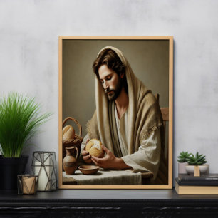 Poster Pão Sagrado: Gesto Adorável de Jesus