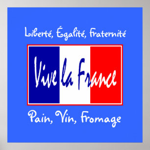 Póster Pão, vinho, cozinha francesa dos fundamentos do