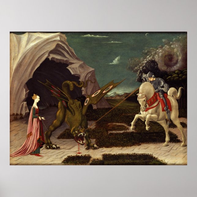 Póster PAOLO UCCELLO - Santo George e o dragão 1470 (Frente)