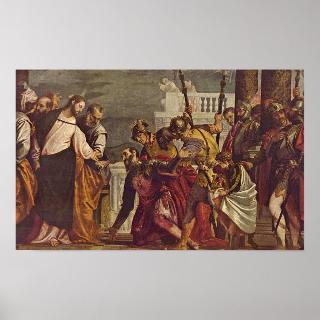 Póster Paolo Veronese - Cristo e centurião de Capernaum (Frente)