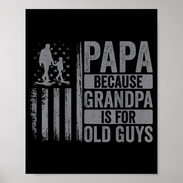 Poster Papa Art For Grandpa Men From Grandkids Granddaugh (Frente)