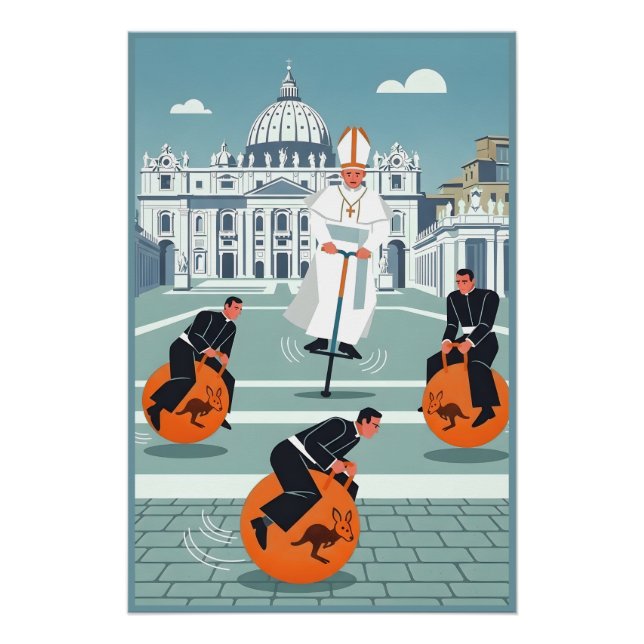 Póster Papa e padres divertidos (Frente)