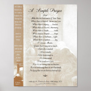 Póster PAPA FRANCIS= ST FRANCIS PRAYER= SIMPLES St Teresa