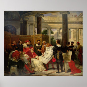 Póster Papa Julius II Bramante pedindo