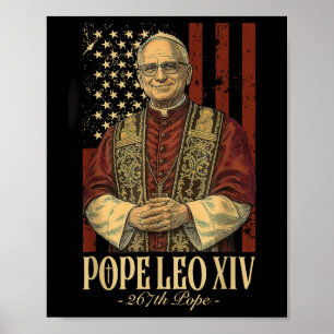 Poster Papa Leo E América O Papa Leo Xiv Dos Eua