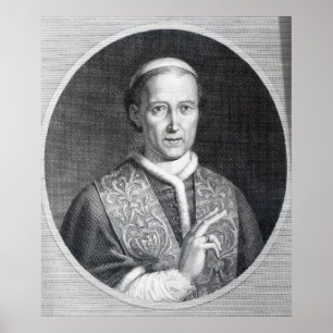 Póster Papa Leo XII, gravado por Raffaele Persichini