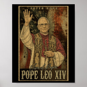 Poster Papa Leo Xiv 14 Primeiro Papa Americano Flag Vin