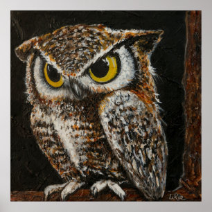 Poster Papa Owl, Penas de Sábio de Pássaros