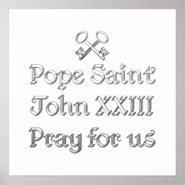 Poster Papa Santo John XXIII Reze para nós (Frente)