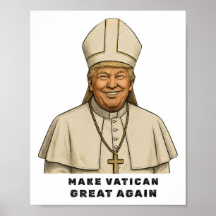 Poster Papa Trump Engraçado Trump Vaticano Cristão Retro