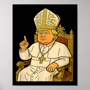 Poster Papa Trump Engraçado Trump Vaticano Cristão Retro 