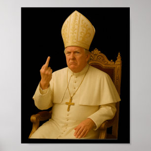 Poster Papa Trump Engraçado Trump Vaticano Cristão Retro