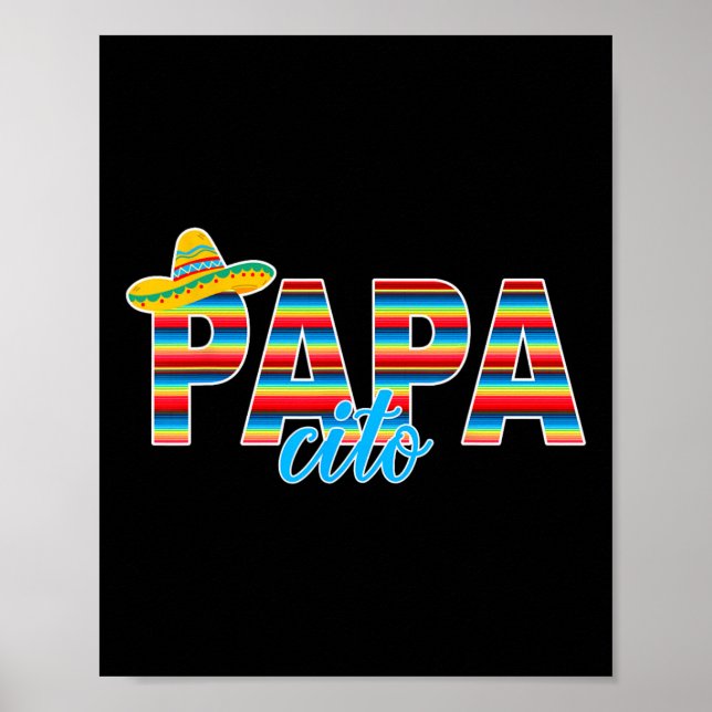 Poster Papacito Serape Mexicano Sombrero Cinco De Mayo (Frente)