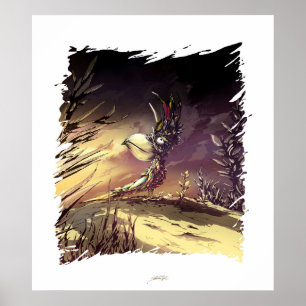 Poster Papagaio africano no savana