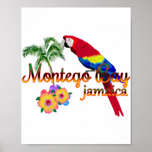 Poster Papagaio Tropical de Montego Bay Jamaica