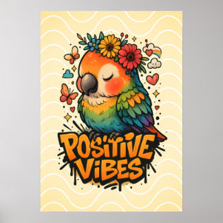 Poster Papagaio “Vibrações Positivas”