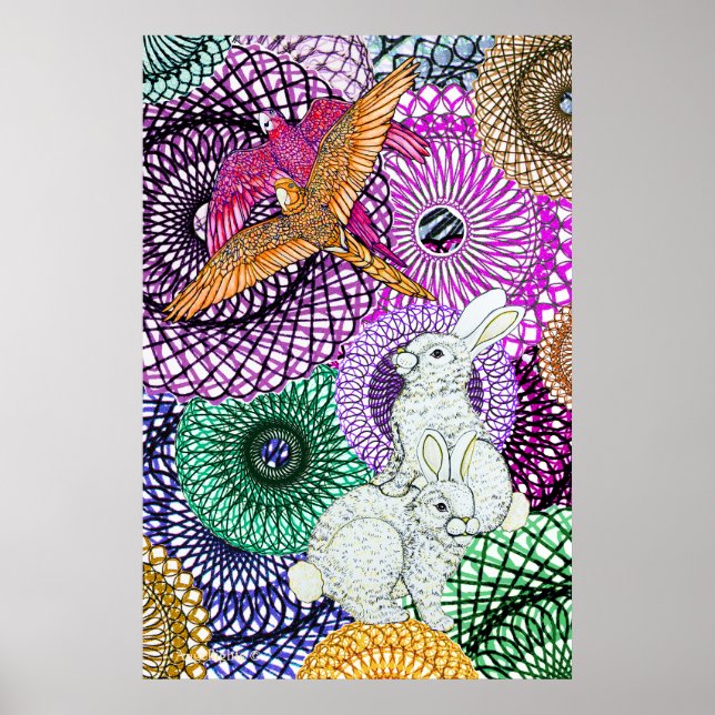 Poster Papagaios Amam Coelhos (Frente)