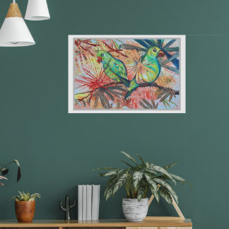Poster Papagaios Tropicais