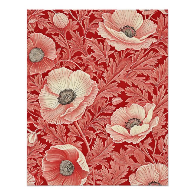 Póster Papagaios vermelhos cor-de-rosa na moda (Frente)