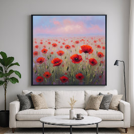Poster Papagaios vermelhos - Estilo parecial Arte Floral