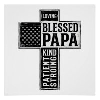 Papai abençoado Cruz Cristã Tipografia Vintage De