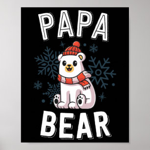 Poster Papai Bear Família Natal S Polar Bear Feriado Xm