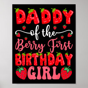 Poster Papai da Menina de Primeiro Aniversário da Baga Mo