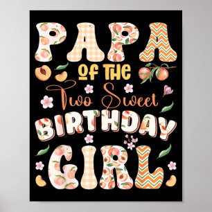 Poster Papai das duas doces meninas de 2 anos de idade pê