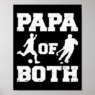 Poster Papai de ambos futebol engraçado hóquei Papai 